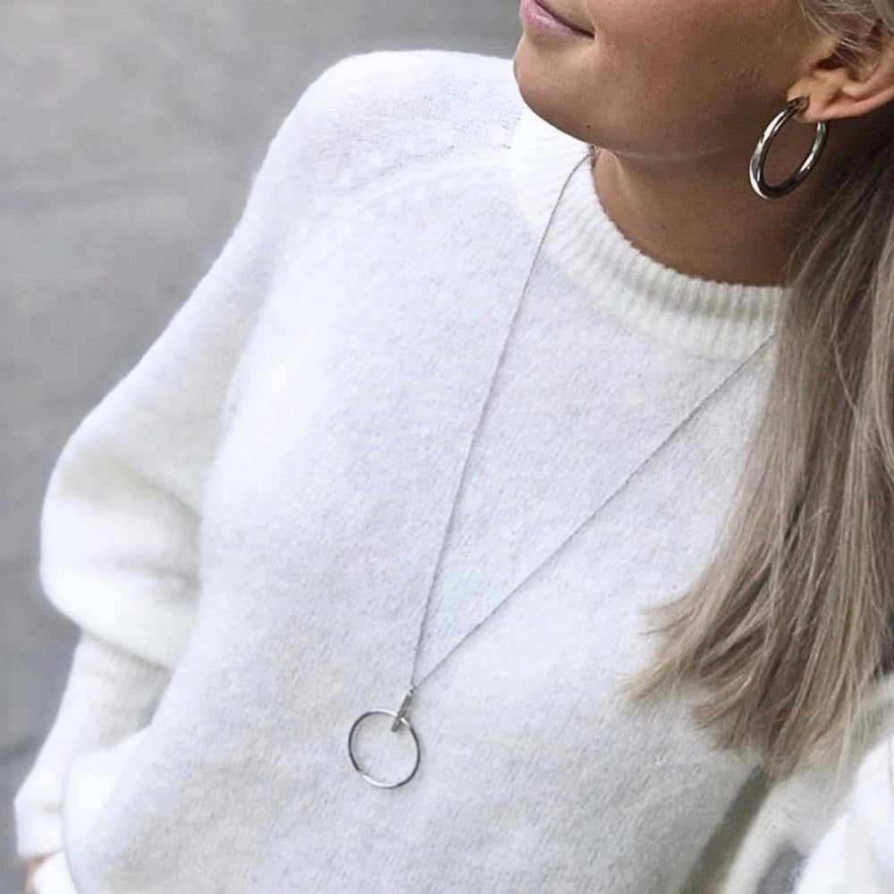 Zone Long Necklace Steel