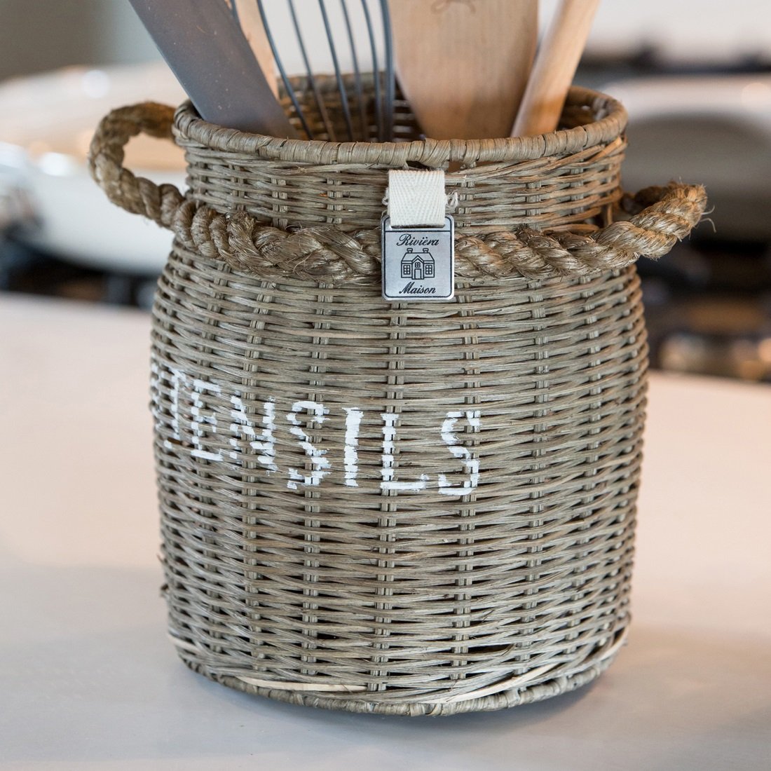 Rustic Rattan Utensils Pot RIVIERA MAISON