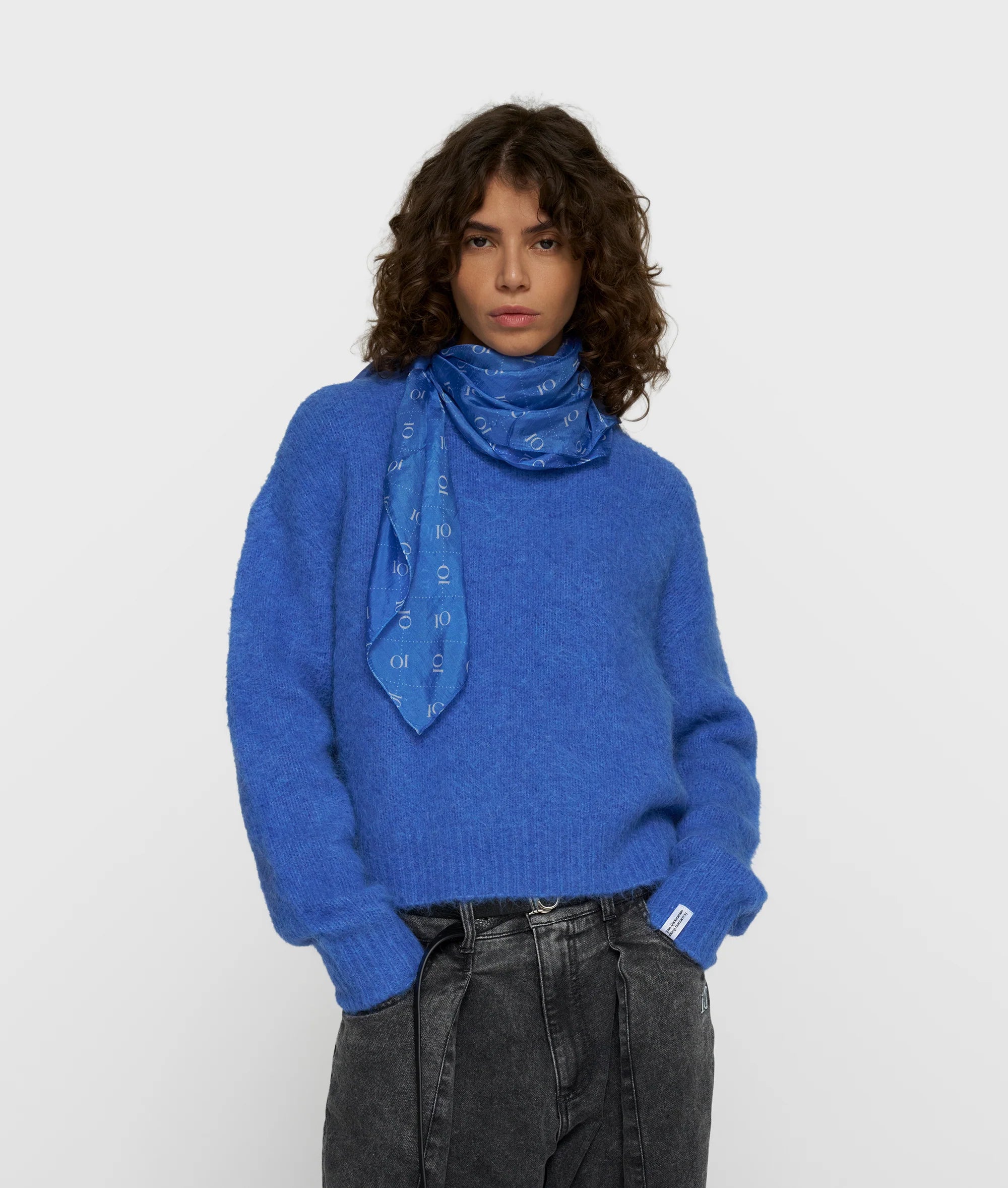 10 Days Amsterdam Hairy Knit Sweater ULTRAMARINE