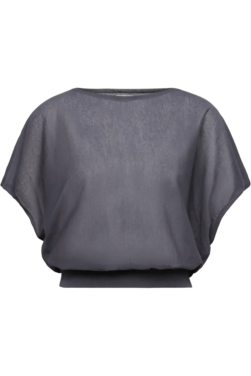 DRYKORN GERLOTTA Strick-T-Shirt mit Oversized Fit, U-Boot-Ausschnitt, kurzen Ärmeln und feiner Strickstruktur aus Baumwoll-Mix.
