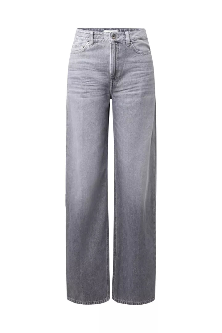 DRYKORN MEDLEY Barrel Leg Jeans in Hellgrau mit Mid-Waist-Passform und Relaxed Fit aus 100 % Baumwolle.