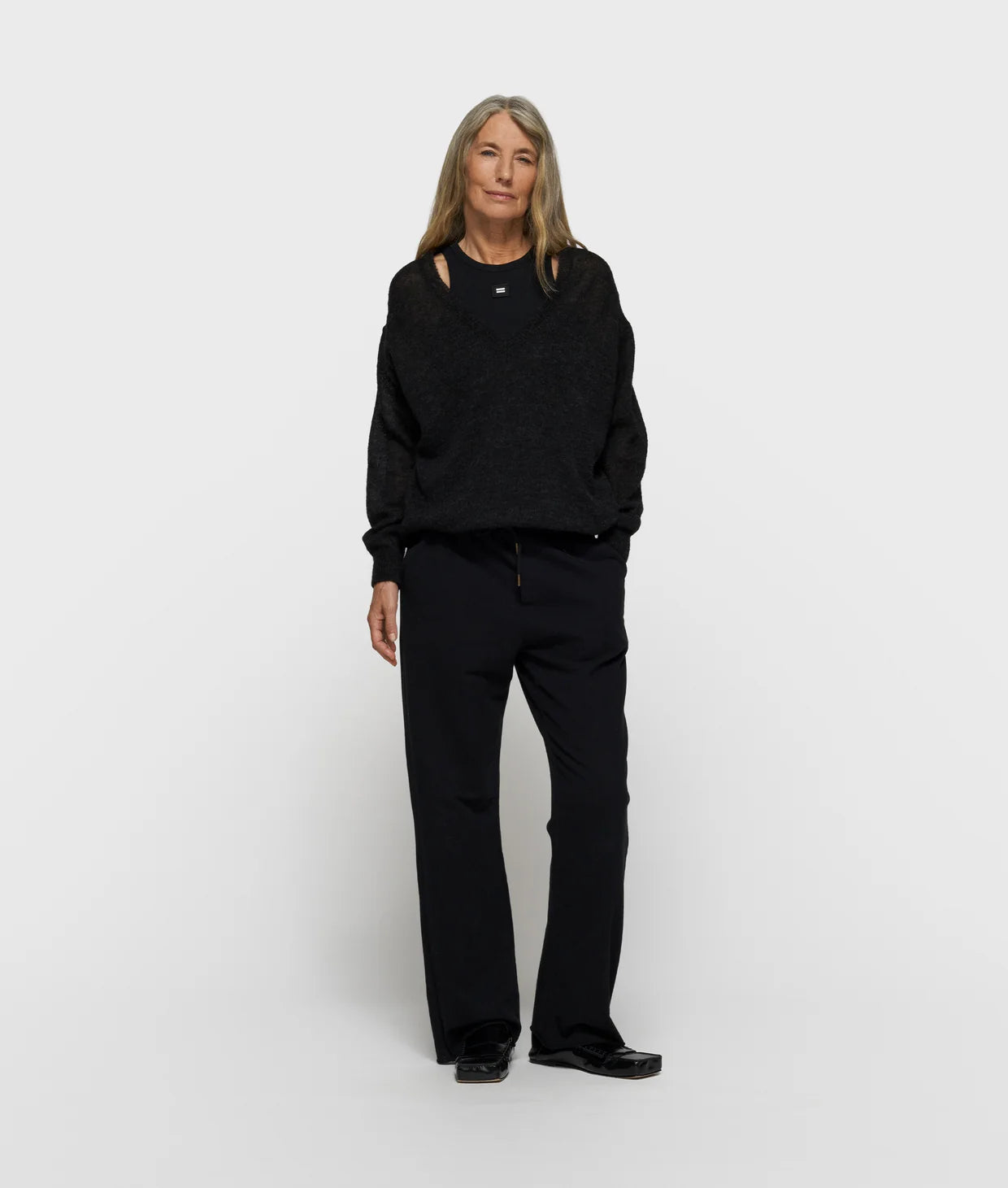Damen Pullover "The V-neck knit Sweater" von 10 DAYS AMSTERDAM in schwarz