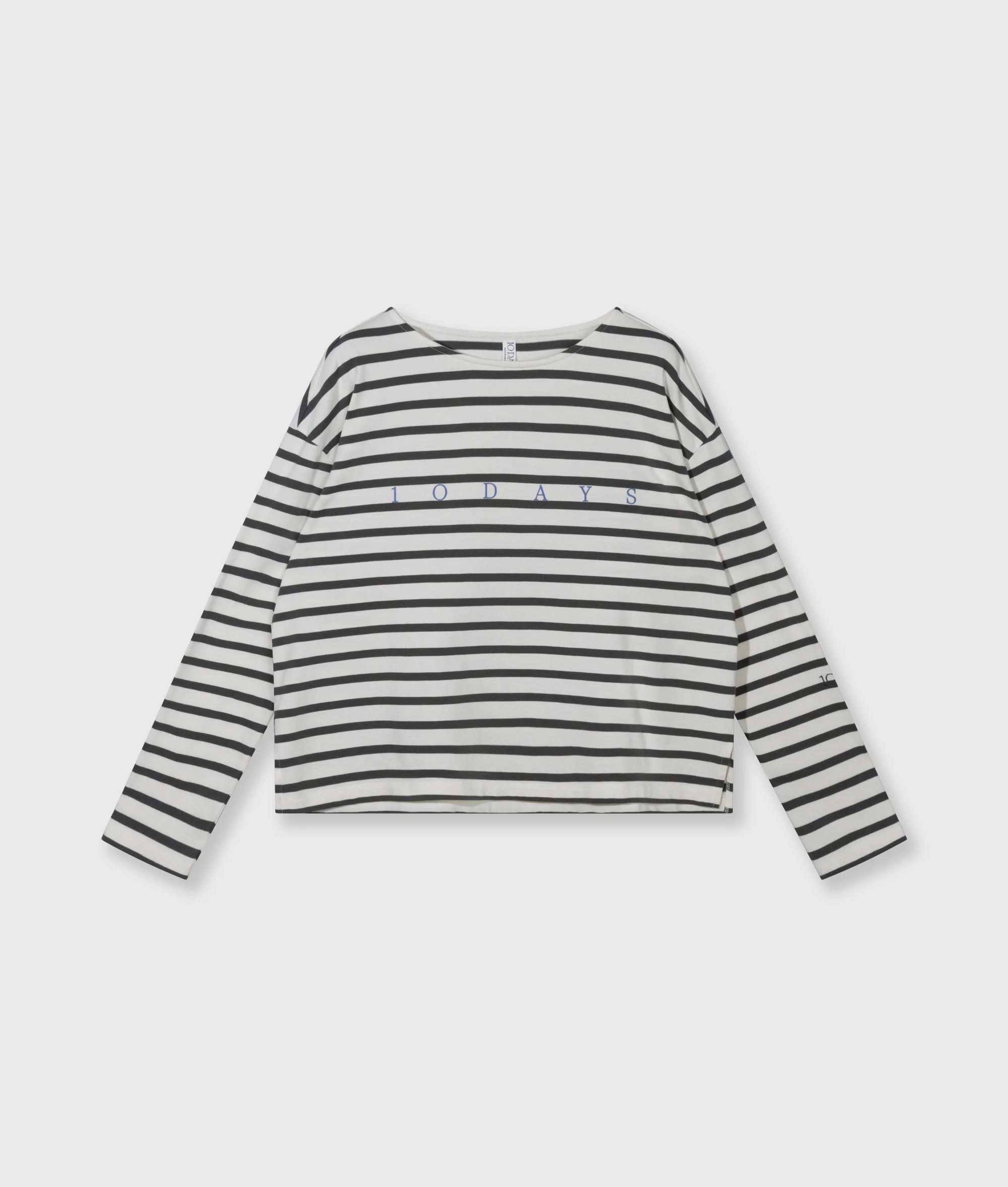 10 Days Amsterdam Sweater STRIPES ECRU STEEL BLUE