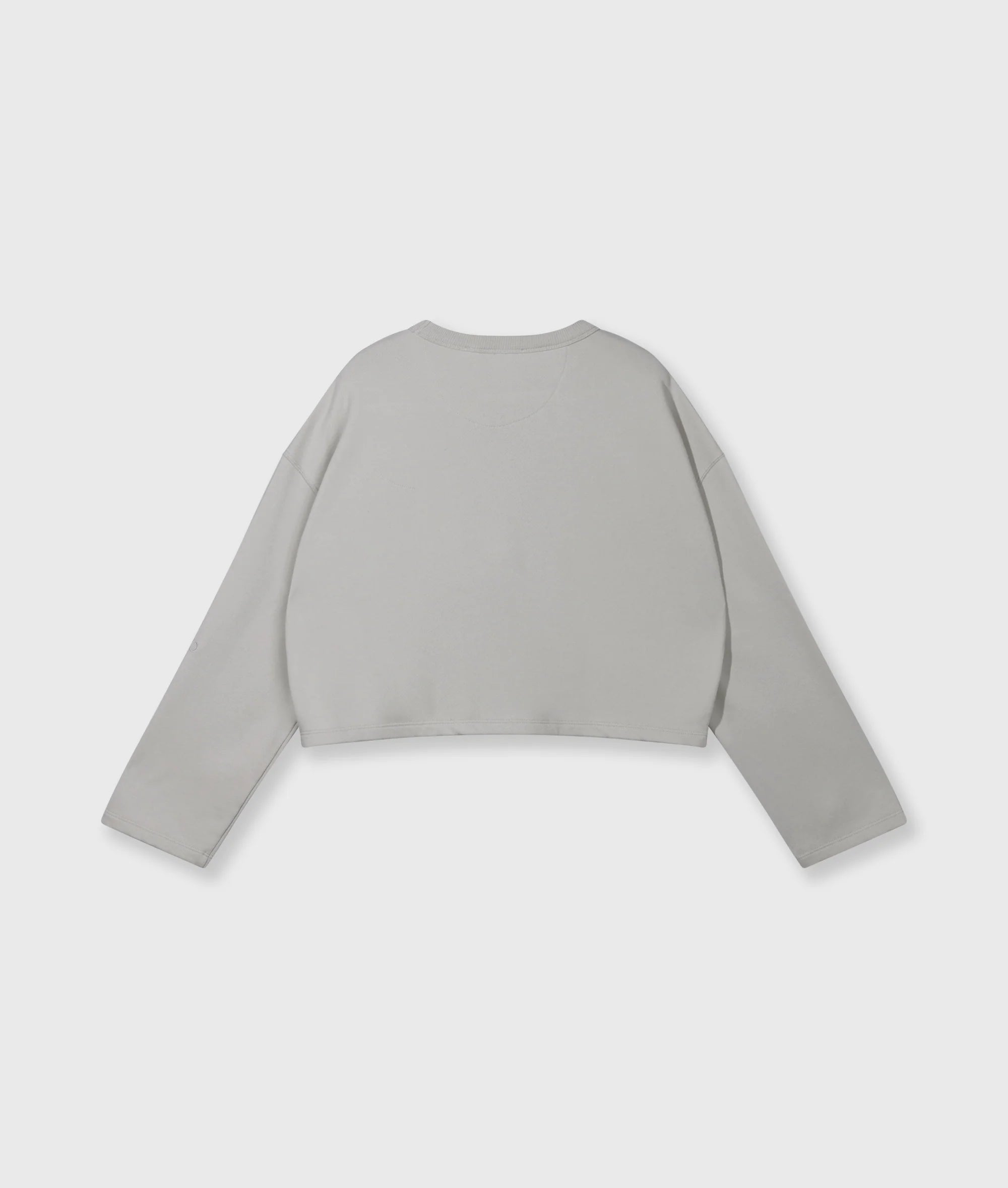 Kurzer 10DAYS Sweater in Stone mit tonalem 10DAYS Schriftzug und lässiger Cropped-Passform