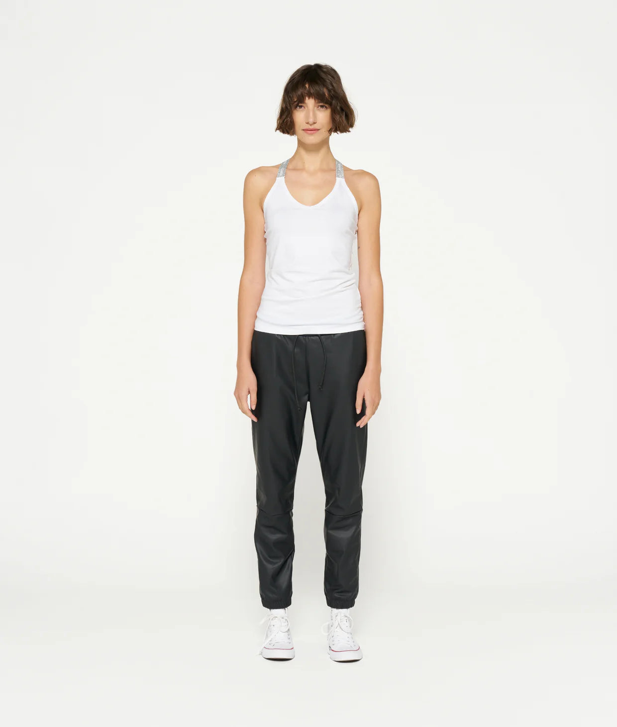 Weißes Damen Top von 10 DAYS AMSTERDAM mit Lurex-Trägern.