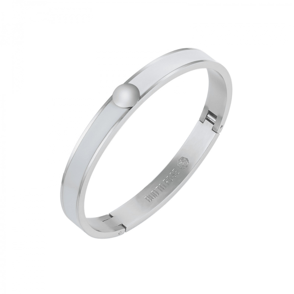 Capri Enamel Bracelet White/Silver