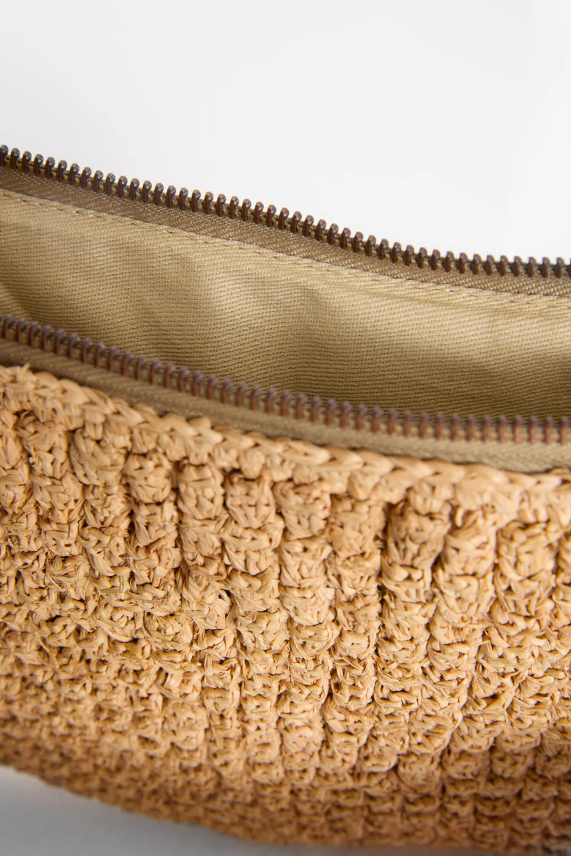 IBELIV CLUB Clutch aus handgefertigtem Raffia mit geflochtener Handschlaufe für besondere Anlässe