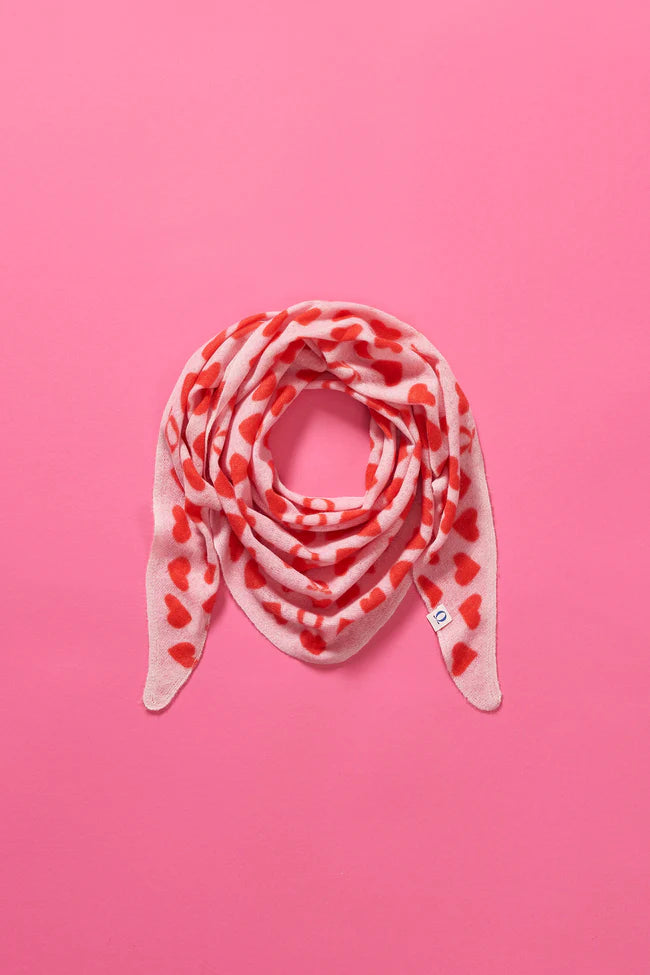 Tuch 3-Eck ADRIA Heartbeat Rose-Chili Red