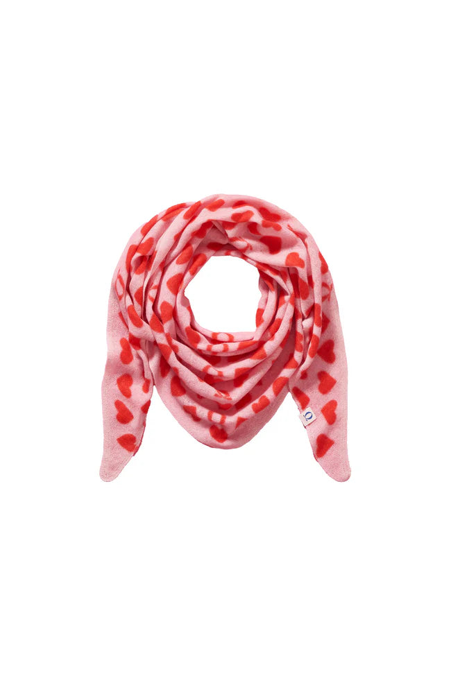 Tuch 3-Eck ADRIA Heartbeat Rose-Chili Red