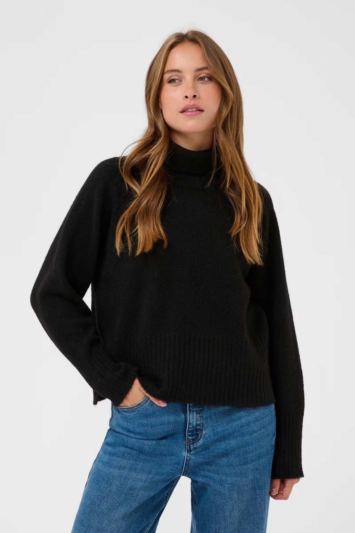 Rollkragenpullover - Black Deep