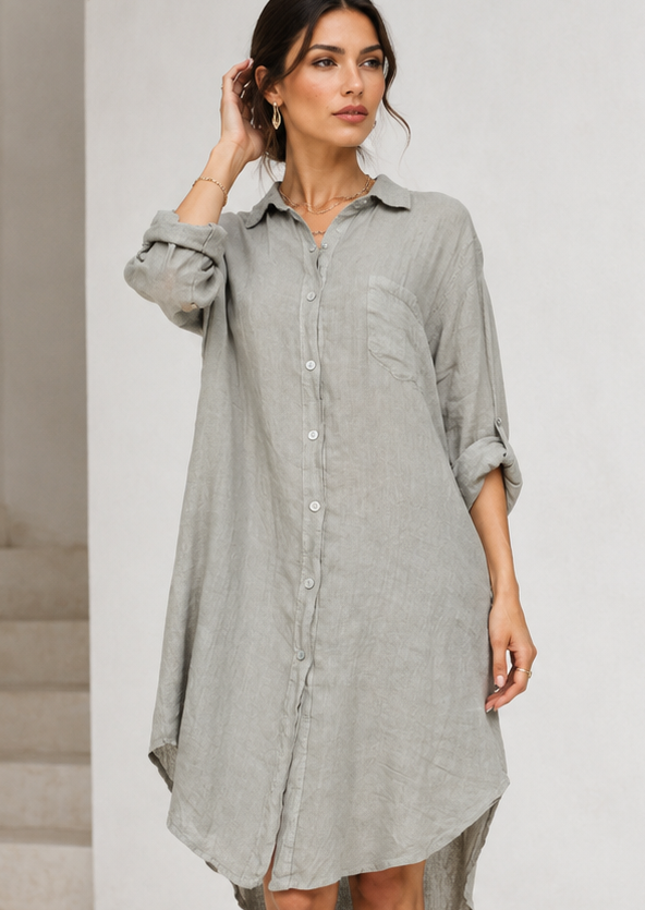 Leinenkleid GRAU