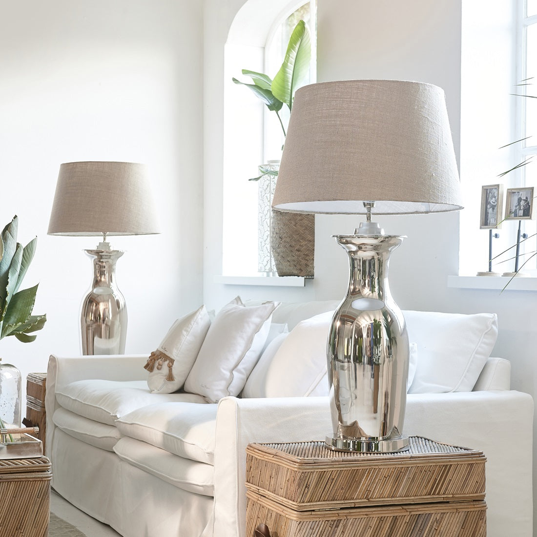 Linen Taper Lampshade Flax RIVIERA MAISON