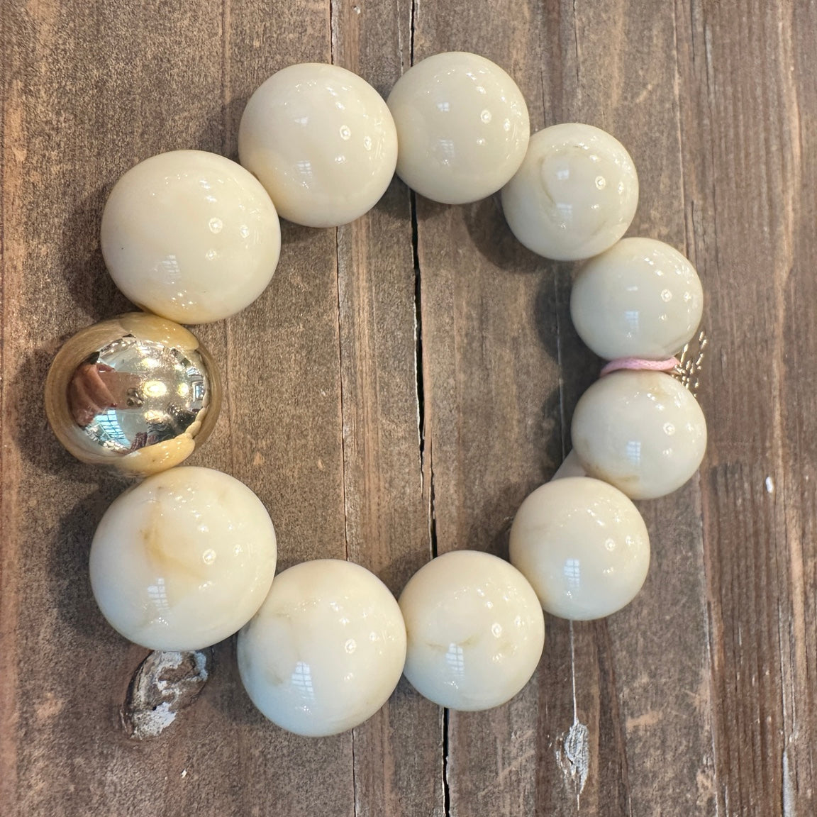 Kugelarmband Beige
