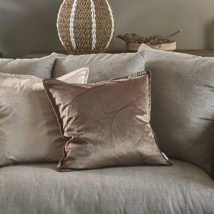 542340 Kissenbezug Velvet Braun von Riviera Maison