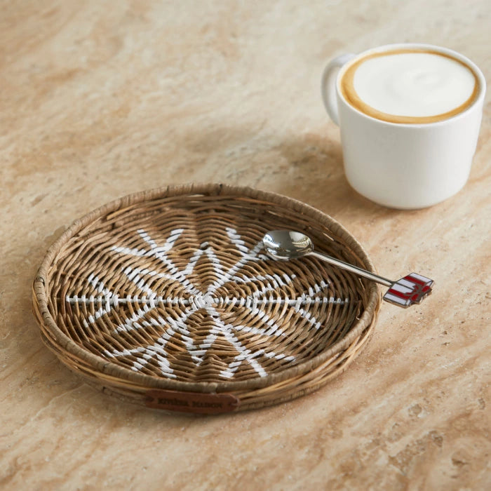 Rattan Tablett Schneeflocke
