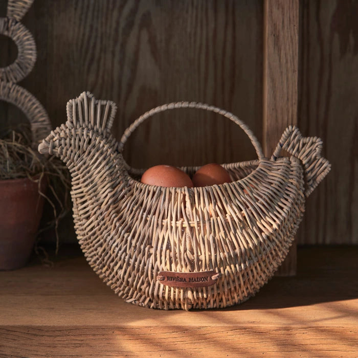 Korb Rustikales Rattan Schönes Huhn