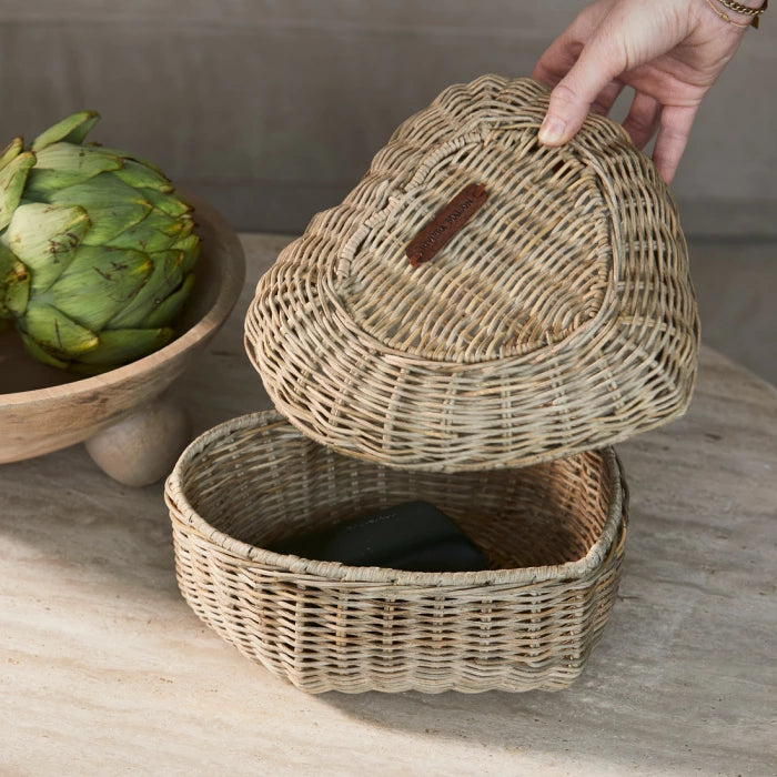 Aufbewahrungskorb Rustikales Rattan Herz