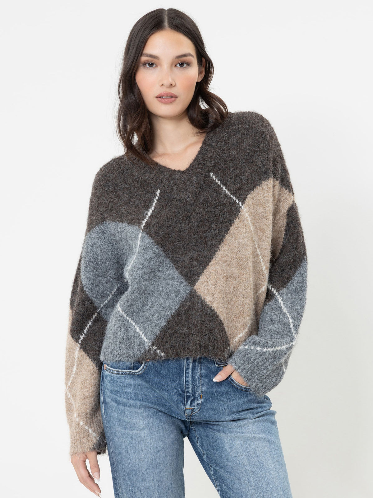 HERRLICHER Pullover FLORALIN coffe