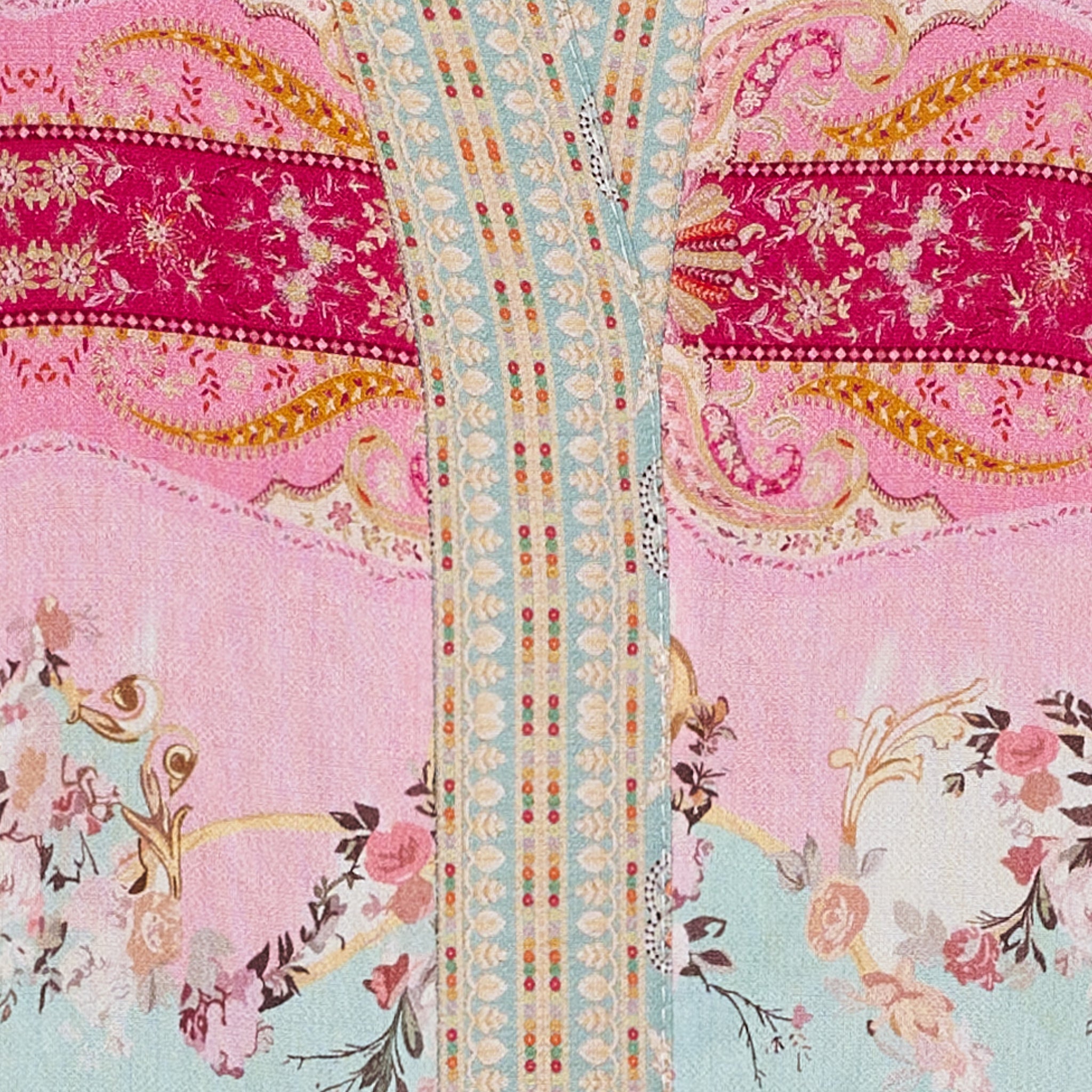 Kaftan Rosa mit Print