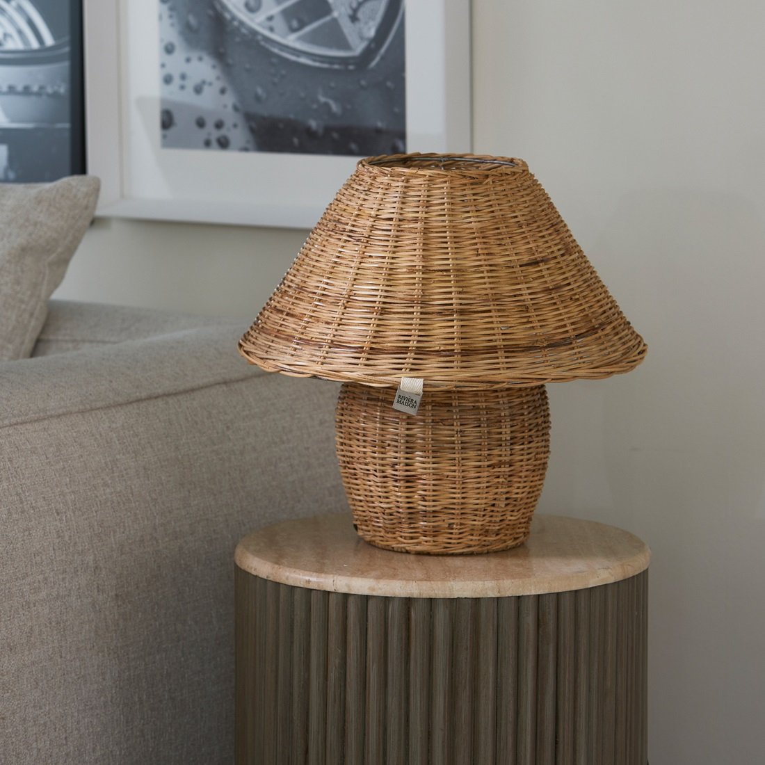 Rustic Rattan Ames Table Lamp RIVIERA MAISON