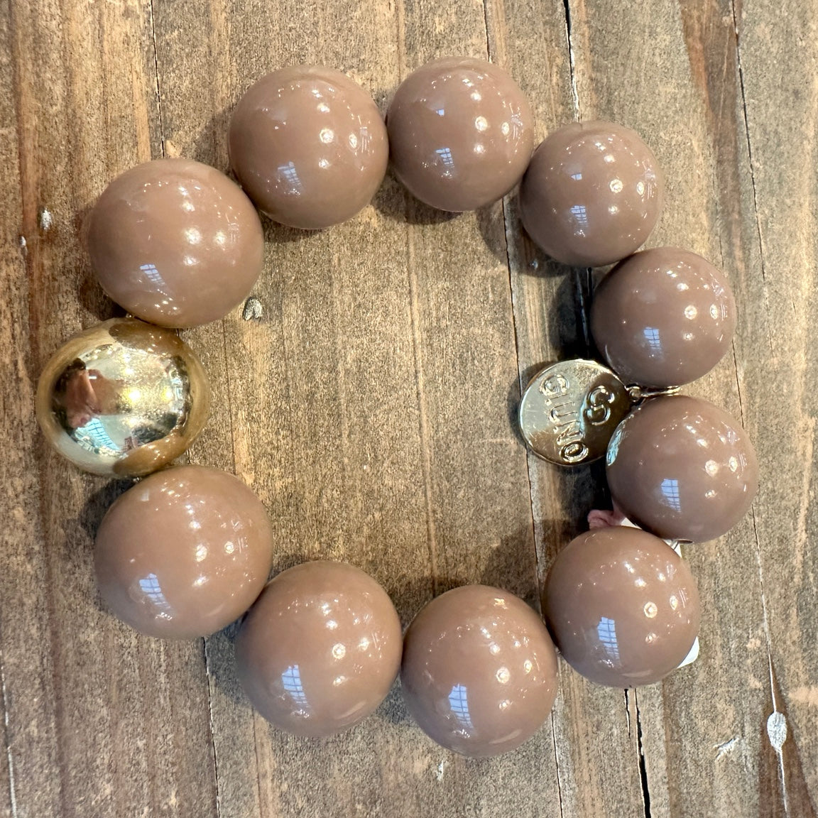 Kugelarmband Taupe