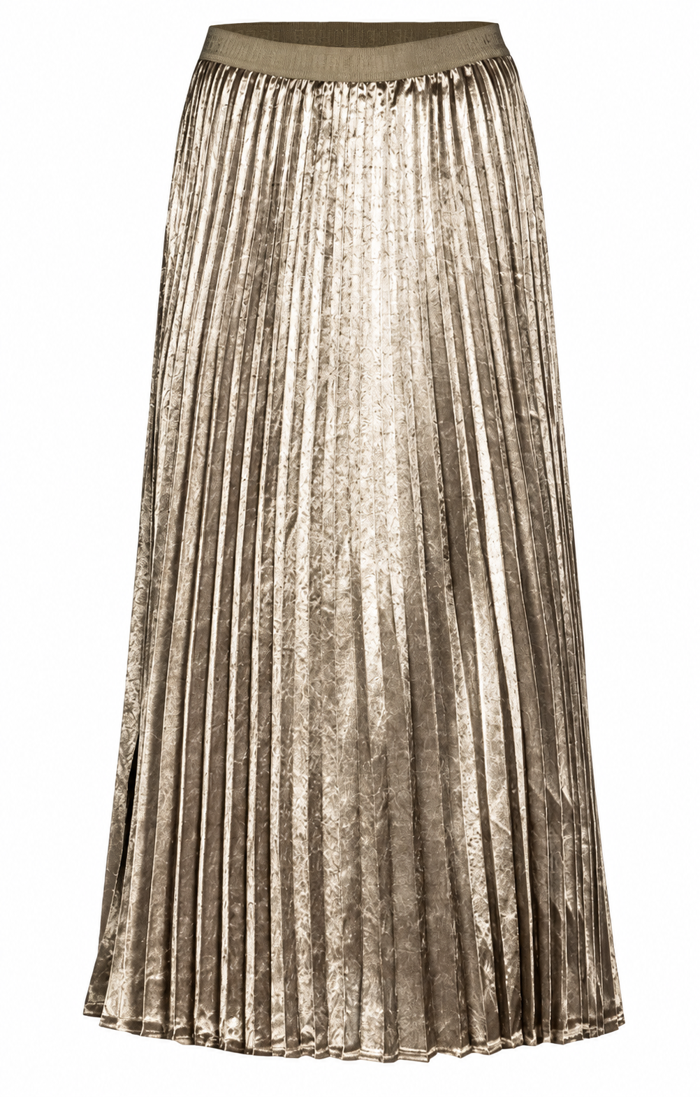 HERRLICHER Ania Skirt langer Plisseerock in Metallic-Optik