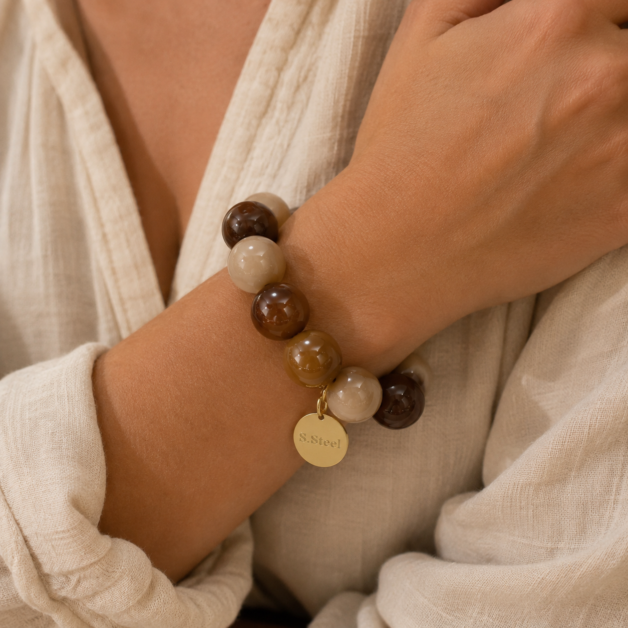 Kugelarmband Braun MIX