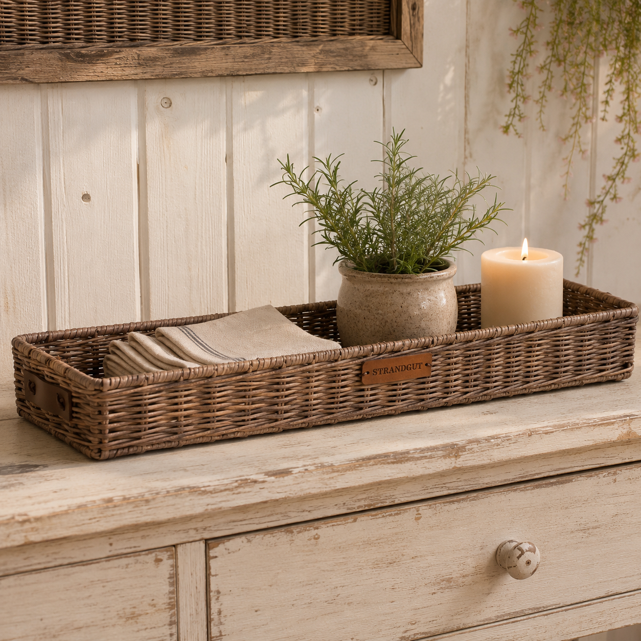 Rattan Rectangular Caddy