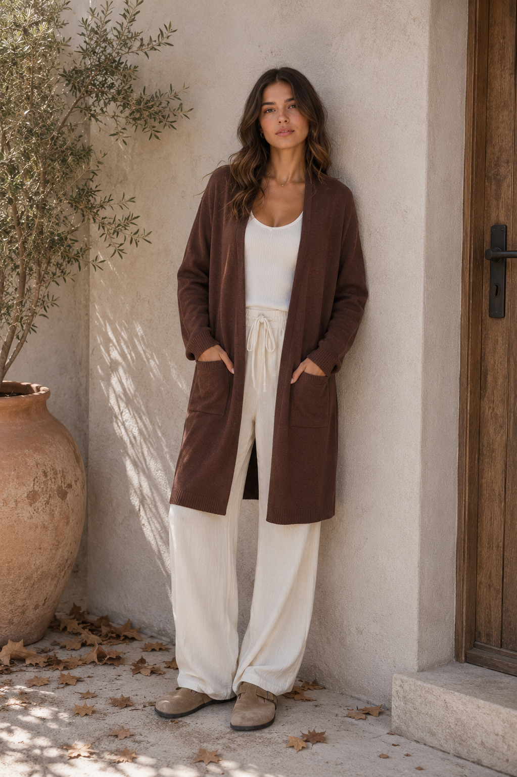 Long Cardigan Coffee
