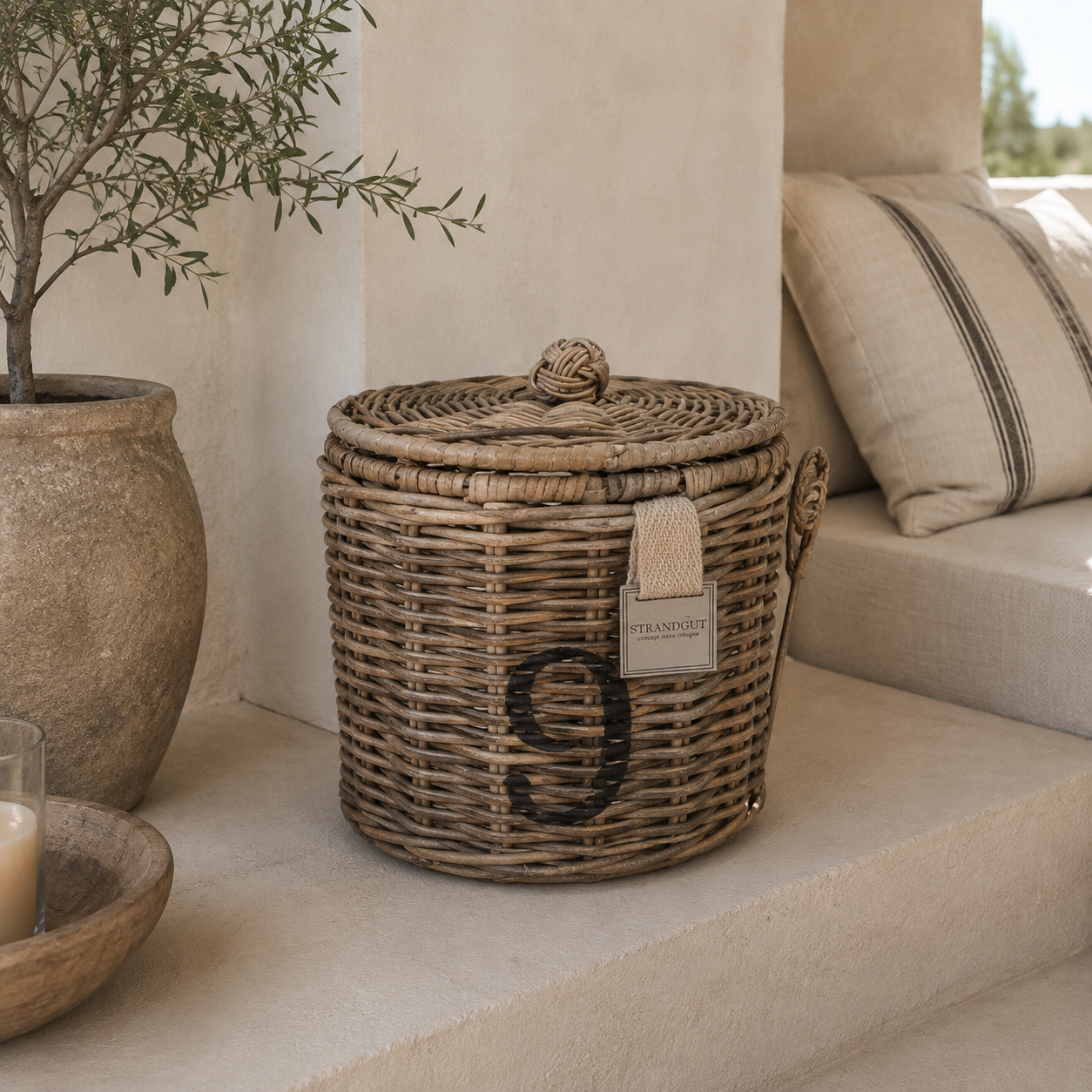 Rattan Basket with Number