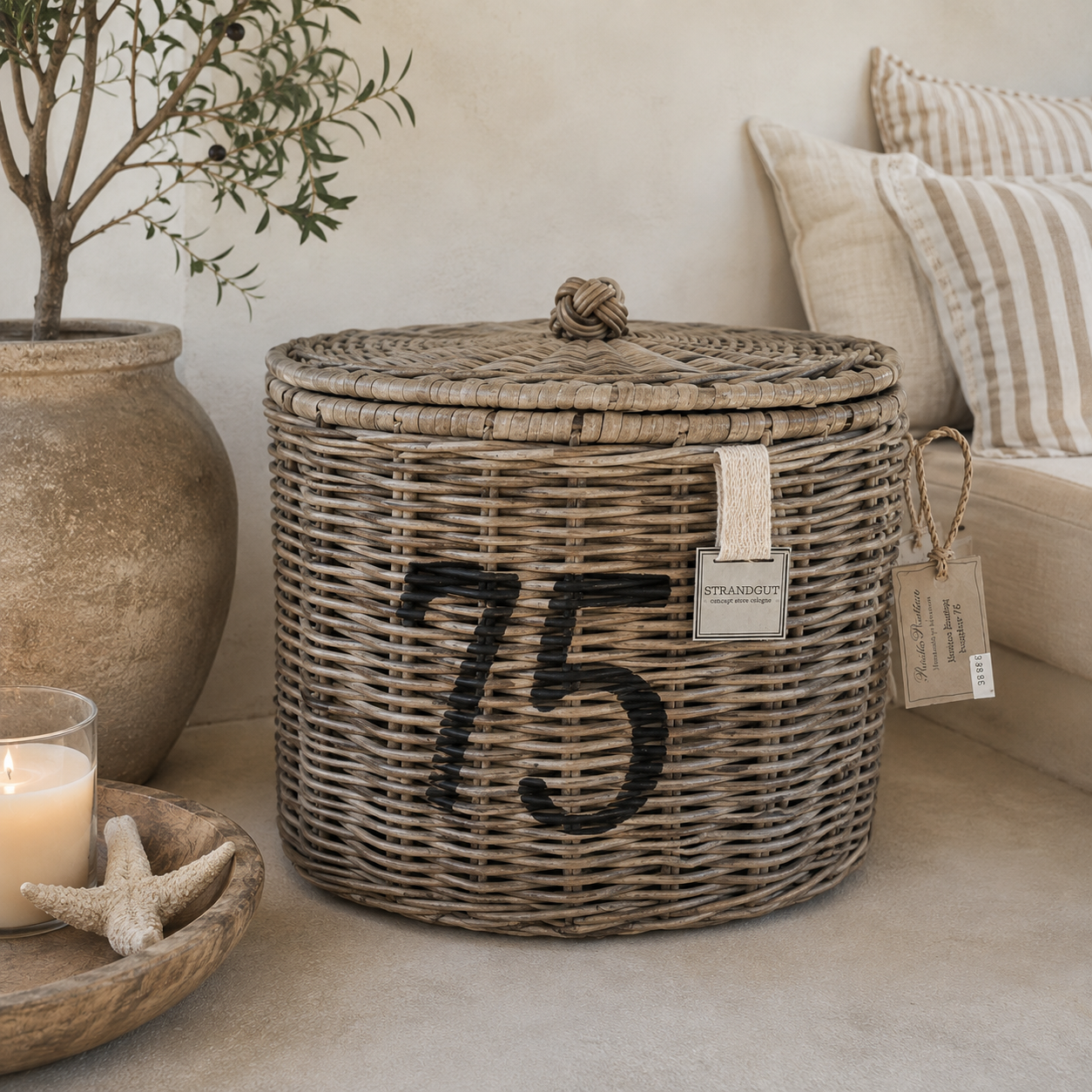 Rattan Basket with Number