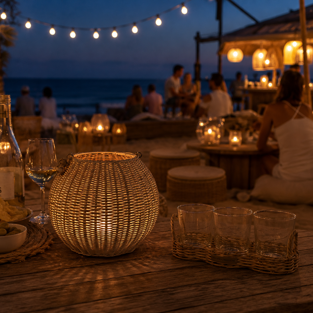 Rustic Rattan Cherchio Lantern RIVIERA MAISON