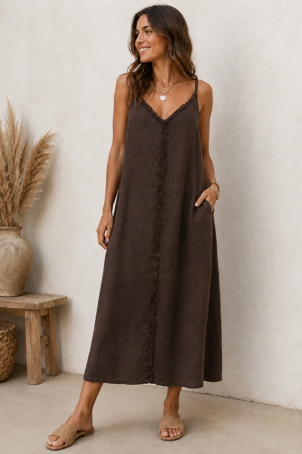 Leinenkleid Mocha