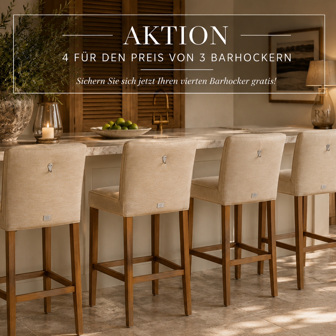 Aktion 4 für 3 Cape Breton Barstool Flax von Riviera Maison