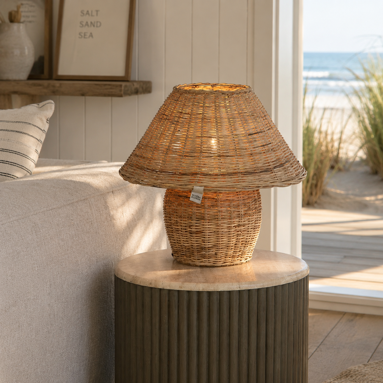 Riviera Maison Rustic Rattan Ames Table Lamp