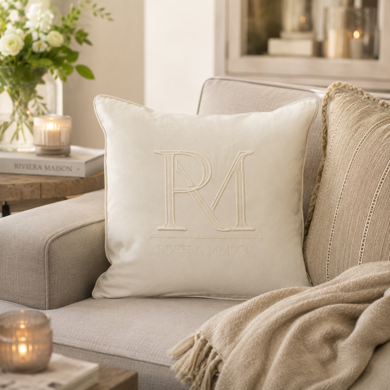 RM Monogram Pillow Cover 50x50