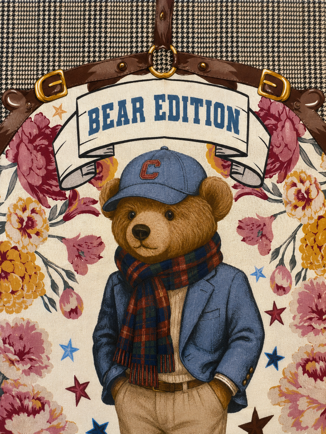 Printed Niki Silk Bear Tuch Edition Codello 53x53cm 
