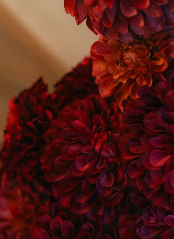 Dahlien-Pomponzweig XL Rot 77 cm