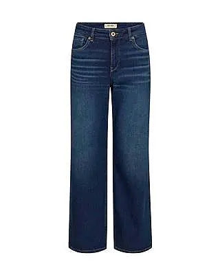Mos Mosh Dara Hera Jeans in Dunkelblau mit High Waist und weitem Bein