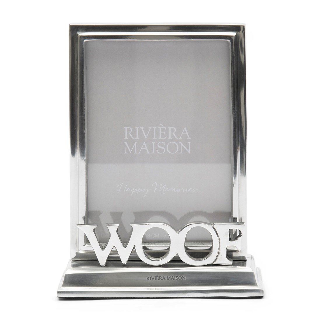 Silberfarbener Fotorahmen mit Hundmotiv von Riviera Maison