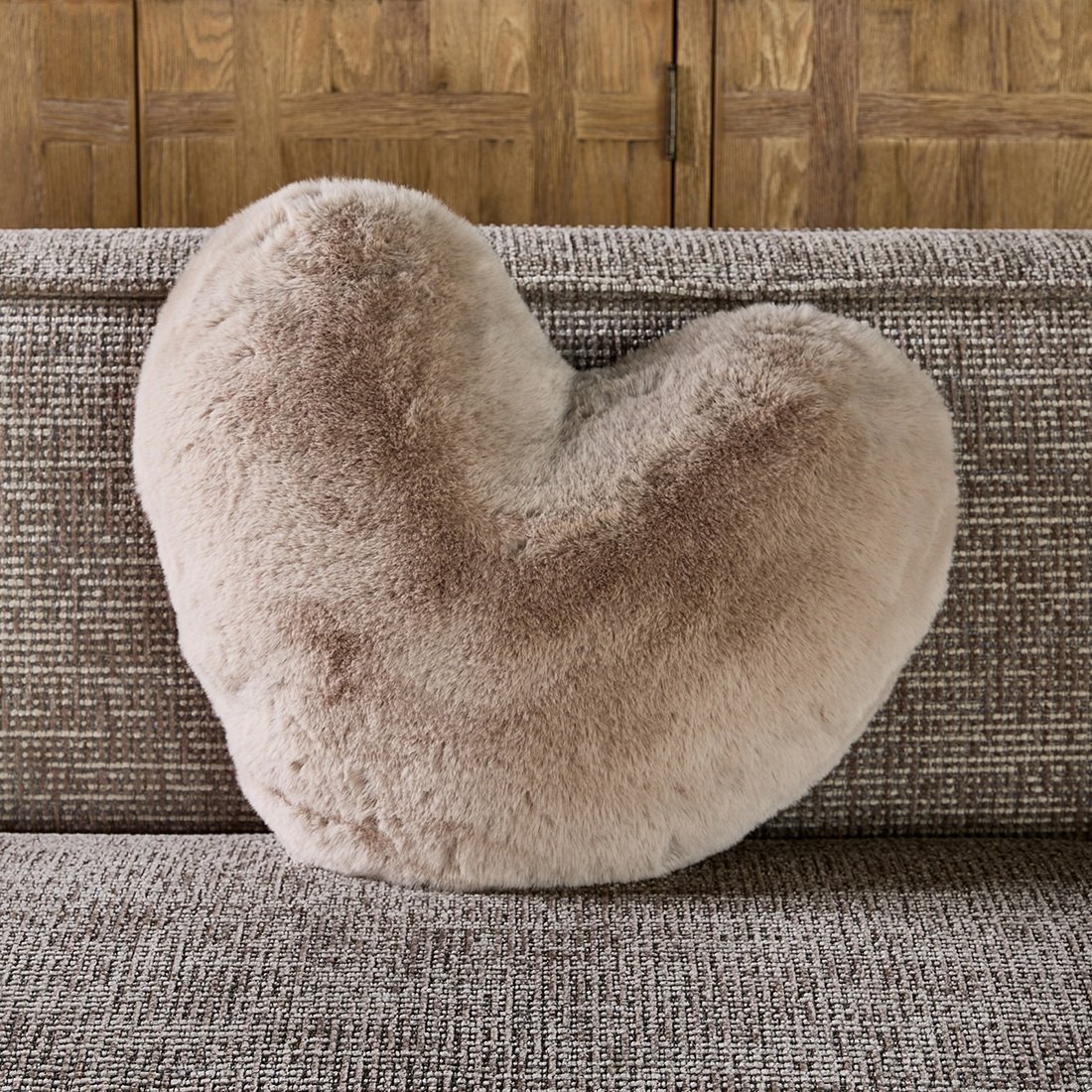 Heather Alba Heart Faux Fur Box Pillow RIVIERA MAISON