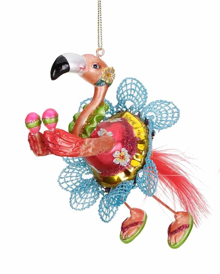 Flamingo mit Eis 14 cm