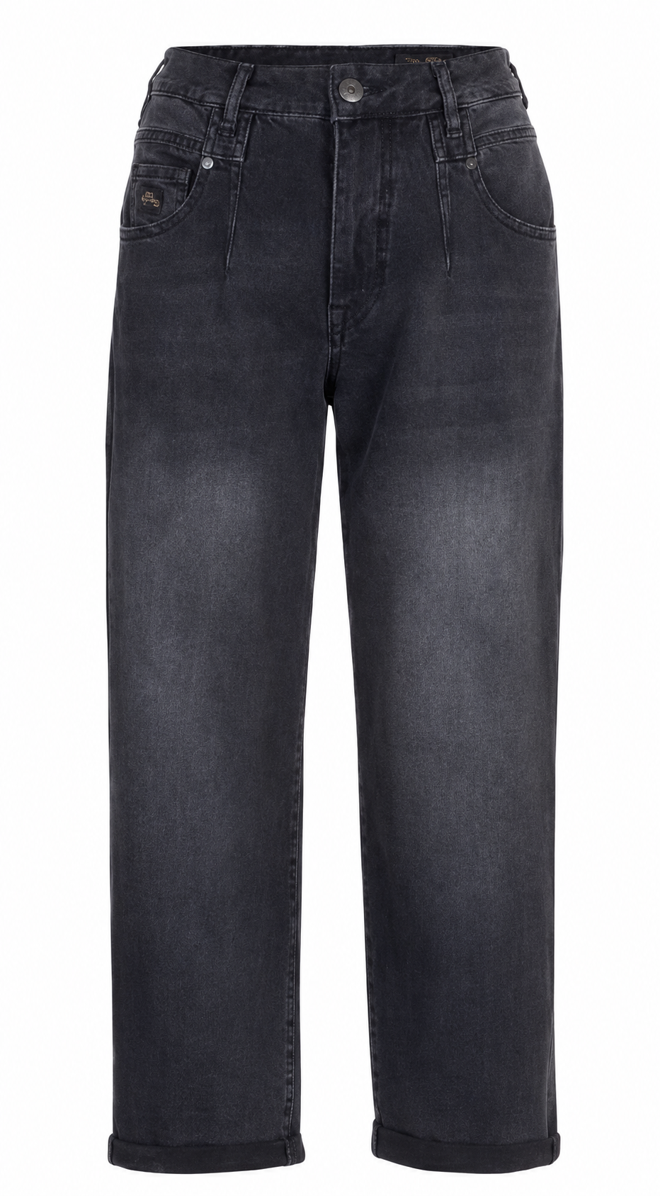 HERRLICHER Brooke Denim Black Damenjeans mit Straight-Leg-Schnitt, dunkler Waschung und umgeschlagenen Beinabschlüssen.