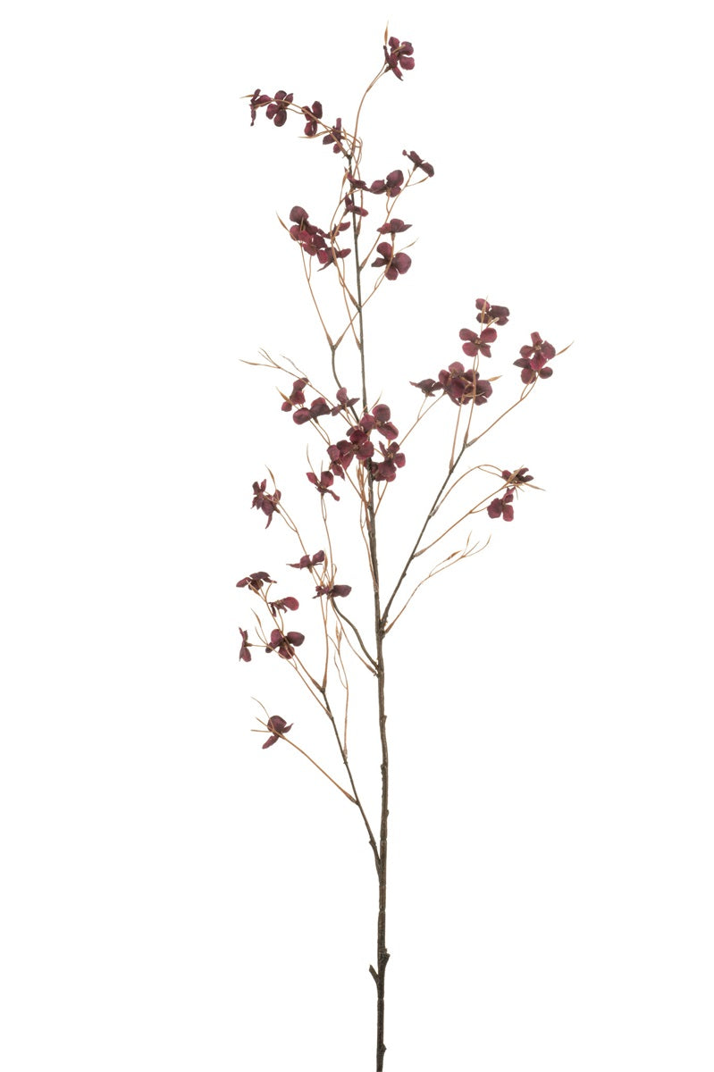 Hydrangea blossom spray burgundy 110cm