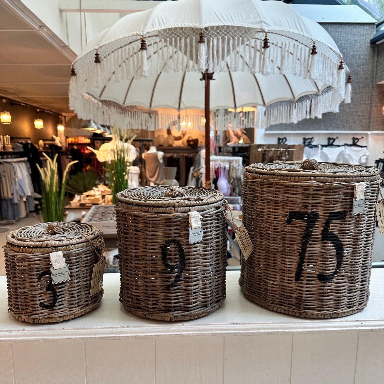 Rattan Basket with Number