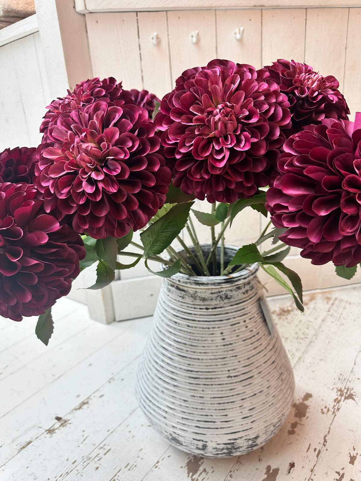 Dahlien-Pomponzweig XL Burgundy 77 cm
