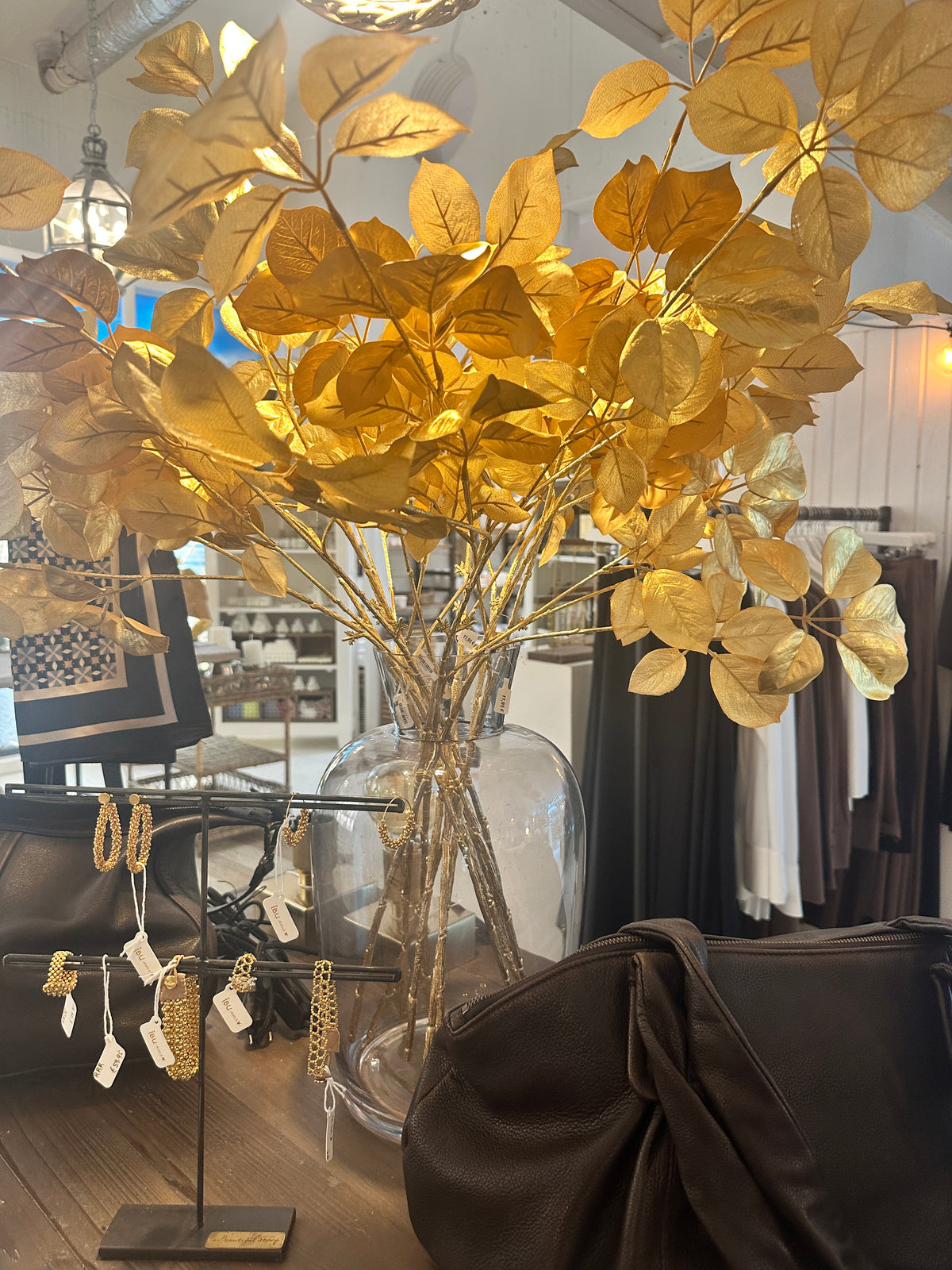 Schefflera-Zweig Gold Metallic 85 cm