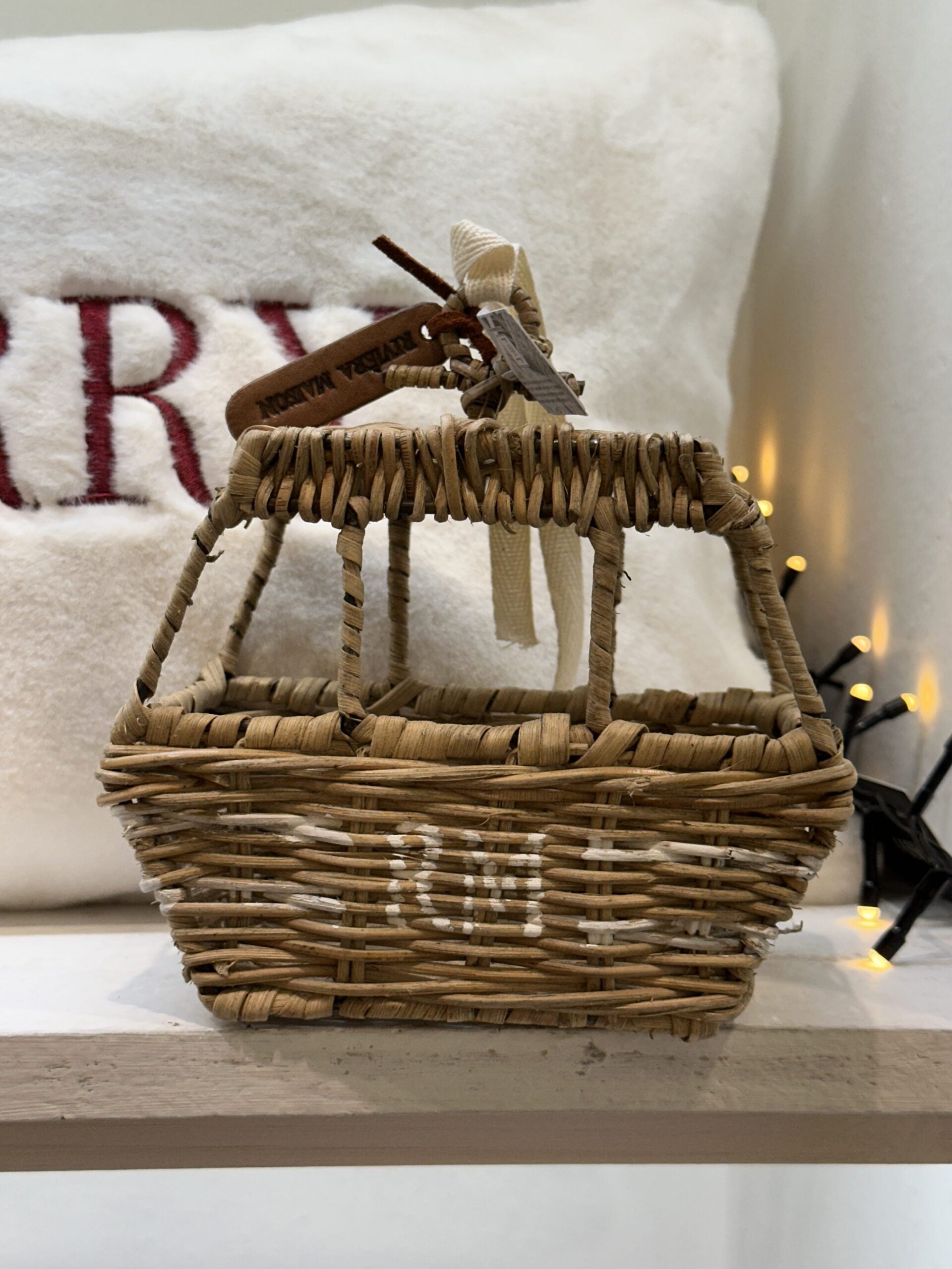 Rustic Rattan Ski Lift Ornament