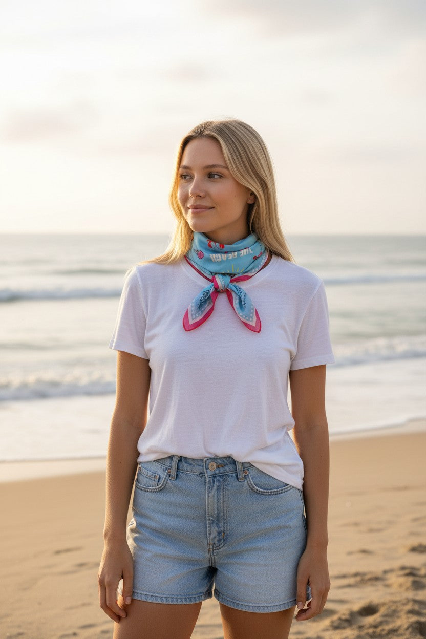 Damen Halstuch „Beach Club“ blau von Grace