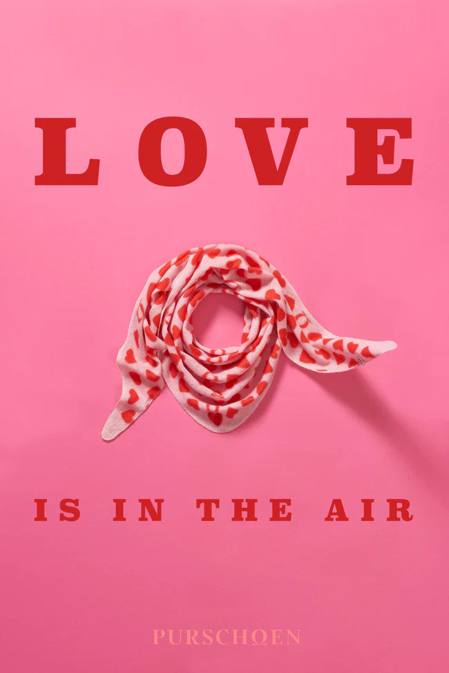 Tuch 3-Eck ADRIA Heartbeat Rose-Chili Red